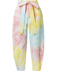 LoveShackFancy - Tao Cropped Tapered Pants - Lyst