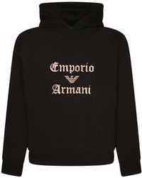 Emporio Armani - Embroidered Logo Hoodie - Lyst