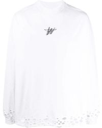 we11done - Branded Perforated Sweatshirt - Lyst