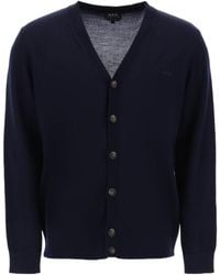 A.P.C. - Logo-Embroidered V-Neck Cardigan - Lyst