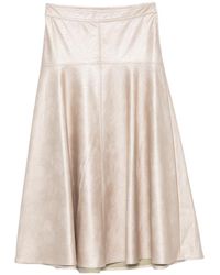 forte_forte - Metallic-Effect Panelled Midi Skirt - Lyst