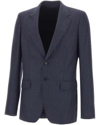 MM6 by Maison Margiela - Frayed Single-Breasted Blazer - Lyst