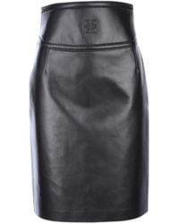 Givenchy - Cut-Out Detail Leather Midi Skirt - Lyst