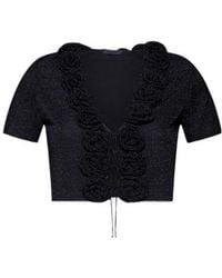 Oséree - Oséree Rose-Embellished V-Neck Top - Lyst