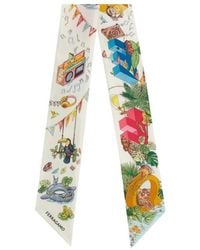 Ferragamo - Jungle Party Graphic-Print Bandeau Scarf - Lyst