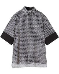 Lanvin - Geometric Print Short-Sleeved Shirt With Cuff Detail - Lyst