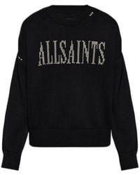 AllSaints - Crossed Knit Pullover - Lyst