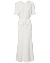 Victoria Beckham - Bela Gathered Cady Midi Dress - Lyst
