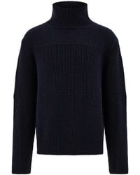 Ferragamo - Ferragamo Mock-Neck Textured Knitted Jumper - Lyst