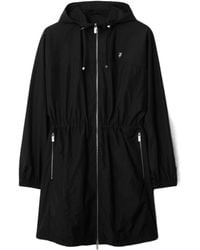 Burberry - Logo Plaque Hooded Drawstring Trench Coat - Lyst