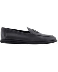 Giorgio Armani - Almond Toe Slip-On Loafers - Lyst