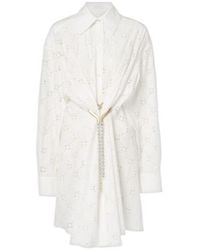 Area - Draped Cotton Shirt Dress - Lyst