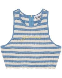 Ganni - Crochet Racerback Top - Lyst