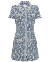 Self-Portrait - Sequin-Embellished Collared Mini Dress - Lyst