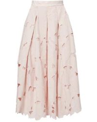 Erdem - Cutout Floral Pleated Midi Skirt - Lyst