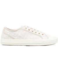 Fendi - Domino Ff Motif Low-Top Sneakers - Lyst