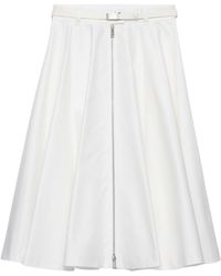 Prada - Chino Midi-Skirt With Zipper - Lyst