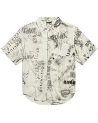 Balenciaga - Oversized Washed Crayon Short-Sleeve Shirt - Lyst
