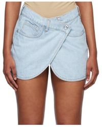 Coperni - Asymmetric Denim Mini Skirt - Lyst
