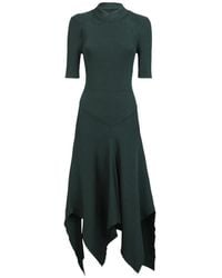Stella McCartney - Asymmetric Ribbed-Knit Short Sleeved Dress - Lyst
