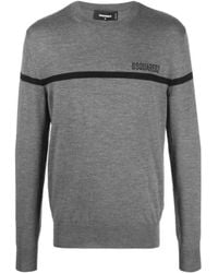 DSquared² - Logo-Embroidered Crewneck Pullover - Lyst