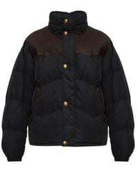 Versace - Leather-Trim Padded Jacket - Lyst