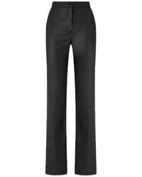 Pinko - Shiny-Effect Straight-Leg Pinstriped Trousers - Lyst