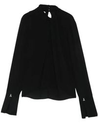 Patrizia Pepe - Pleated High-Neck Blouse - Lyst