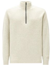 C.P. Company - Metropolis Series Bouclè Extrafine Merino Half Zip Logo Sweater - Lyst