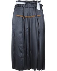 Maison Margiela - Pleated Raw-Hem Skirt - Lyst