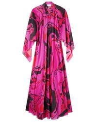 PUCCI - Orchidee-Print Cotton Kaftan - Lyst