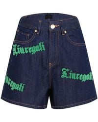 LIU REGALI - High Waist Denim Shorts - Lyst