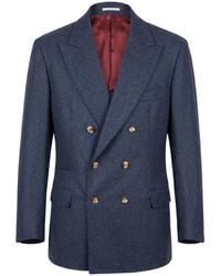 Brunello Cucinelli - Double-Breasted Peak-Lapel Blazer - Lyst