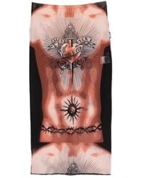 Jean Paul Gaultier - Safe Sex Tattoo Midi Skirt - Lyst