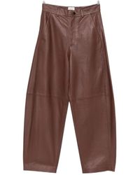 Alysi - Belt-Loop Leather Trousers - Lyst