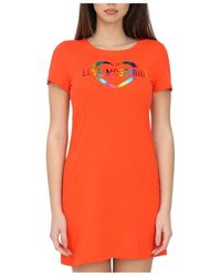 Moschino - Logo Details T-Shirt Dress - Lyst