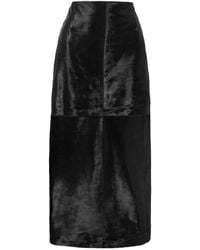 Nour Hammour - Elisse Paneled Cow Hair Midi Skirt - Lyst
