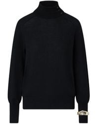 Liu Jo - Button Cuff High Neck Knitted Sweater - Lyst