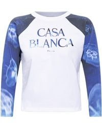 CASABLANCA - Logo Print Long-Sleeve T-Shirt - Lyst
