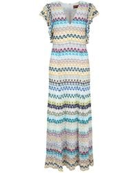 Missoni - V-Neck Midi Dress - Lyst