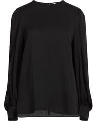 Max Mara - Solid-Color Satin Long-Sleeved Top - Lyst