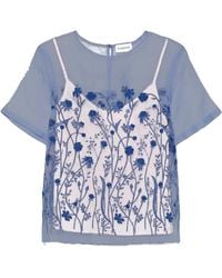 P.A.R.O.S.H. - Sorgente Floral-Embroidered Blouse - Lyst