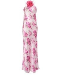Rodarte - Floral-Appliqué Silk Maxi Dress - Lyst