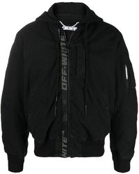Off-White c/o Virgil Abloh - Logo-Print Cotton Bomber Jacket - Lyst