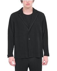 Homme Plissé Issey Miyake - Homme Plissé Issey Miyake Single-Breasted Pleated Blazer - Lyst