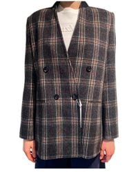 Max Mara - Double-Breasted Plaid Blazer - Lyst