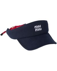 Miu Miu - Logo-Embroidered Visor - Lyst