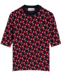 Lanvin - Intarisa-Knit Short-Sleeve Top - Lyst