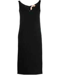 N°21 - Ruched-Strap V-Neck Midi Dress - Lyst