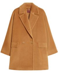 Max Mara - Studio Molo Double-Breasted Long-Sleeved Coat - Lyst